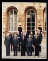 Mikhail Gorbachev & Giulio Andreotti Autographed Photo Posing with Other World Leaders including Geo. H. W. Bush John Major & Hl