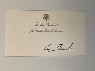 George H. W. Bush - Signed Vice Presidential Card