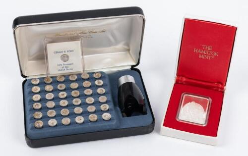 Franklin Mint First Edition Sterling Silver Mini-Coin Set 1970 and Norman Rockwell Ingot