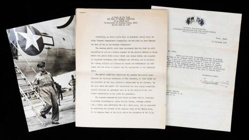 Douglas MacArthur TLS regarding General Tomoyuki Yamashita, to Dr. Otto Reik Regarding His Analysis (Included) "The Case of Gen.
