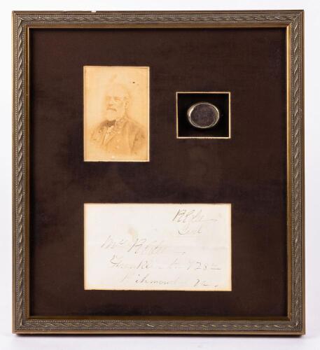 Robert E. Lee: Outstanding Framed Presentation with Wisps of His Hair and Autographed Free Frank Signed