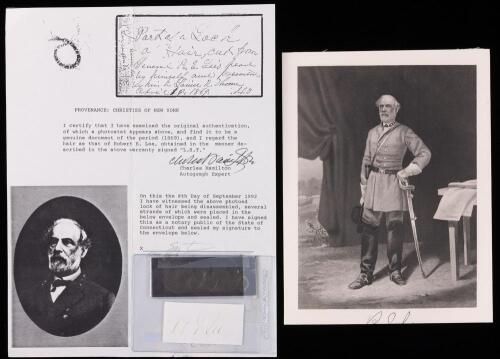 Robert E. Lee: Small Envelope with Strands of His Hair with a Cut Signatue with COA for Hair by Charles Hamilton.