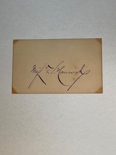 Winfield Scott Hancock - Signed Calling Card