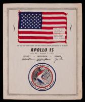 Apollo 15: Flown Flag "Flown Aboard The First Extended Exploration Of The Moon" with Typed Notations on Stickers on the Flag Its