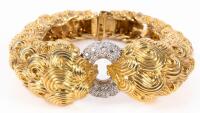 Ladies Magnificent 18K Yellow and White Gold and Diamond Dragon Bracelet wth 28 Integrated Links Supporting the White Gold & Dia