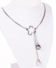 Ladies Unusual and Versatile 18K White Gold and Baroque Pearl Lariat Necklace