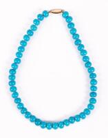 Ladies Vintage Turquoise Bead Necklace Boasting Beautiful Robin's Egg Blue Tones
