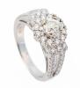 Ladies New Dinner Ring in 18K White Gold Centered with an Old European Cut Diamond Measuring .66 Carats