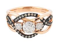 Ladies 14K Yellow Gold and Diamond Ring with an Unsual Design