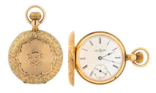 Ladies 14K Yellow Gold Hunter's Style Pocket Watch by Illinois Watch Keeping Perfect Time