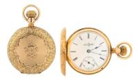 Ladies 14K Yellow Gold Hunter's Style Pocket Watch by Illinois Watch Keeping Perfect Time