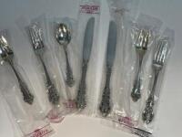 Gorham Sterling Silver: Ten Place Setting "Medici" Pattern, Sealed, Never Used Plus Extra Dinner Forks Dinner Knife and Table Sp
