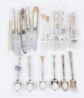 Towle Sterling Silver: Place Setting for Four, "Carpenter Hall" Plus One Place Setting of "Celtic Gold"