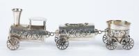 Three-Piece Sterling Silver Miniature Train Set, Michael Ende, 1940