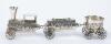 Three-Piece Sterling Silver Miniature Train Set, Michael Ende, 1940