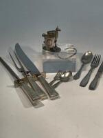 Balance of a Sterling Silver Consignment: Llama Carrying Basket is Peruvian Sterling! Children's Set of Flatware and More