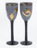 Stunning Hand Painted Wine Goblets by Kosta Boda, Signed and in Mint Unused Condition