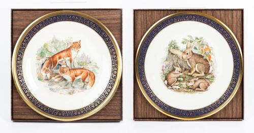 Two Lenox/Boehm Porcelain Plate Collaborations: Woodland Wildlife: The Very Popular Cottontail and Red Foxes
