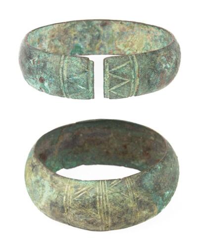 Magnificent Celtic Armlets: 800 to 500 BC, Iron Age Hallstadt Celtic Period. Two Fine Examples in Choice Relic Condtion