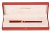 S. T. Thomas Cartridge Fountain Pen with 18K Yellow Gold Nib and Red Chinese Lacquer Barrel, 1991. Original Box, Papers - 2