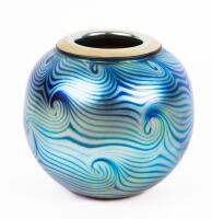 Vintage Original Correia Glass Bowl Signed with Designation Having Been Fired at their Hawaii Studio: Starry, Starry Night Patte