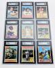 Topps 1976 Baseball Card Set with 9 Cards Graded Including Hank Aaron #1 Near Mint and Dennis Eckersley Rookie Card #98 Graded N - 2