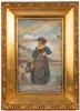 Aureli, Giuseppi. "Italian Woman with Basket" Original Watercolor on Paper - 3