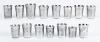 Beautiful Collection of 15 Beaker Style Kiddush Cups, 84 Silver, all 19th Century Grouped Here for their Exceptional Engravings