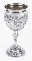 Magnificent Sterling Silver Antique Goblet or Kiddush Cup with Phenomenal Repousse Work Dated 1880 with 925/1000 Hallmark