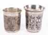 Two Outstanding Imperial Russian, Beaker Style Kiddush Cups both Hallmarked Middle 1850's, 84 Silver of Exceptional Quality