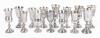 14 Russian, Stemmed Kiddush Cups. Thirteen (13) are 84 Silver one Sterling. All Have Fine Engravings but Have Issues Handling Is
