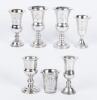 Seven (7) Sterling Silver Kiddush Cups, All Marked Sterling and Two Make for a Matching Pair by Boardman Silversmiths