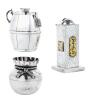 Three Sterling Silver Judaica Tzedakah Boxes, 20th Century of Impressive Silver Weight