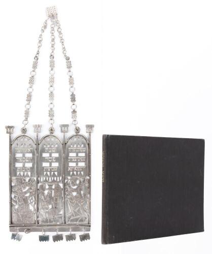 Sterling Silver Breastplate in the Manner of Ilya Schor, Signed, with Book