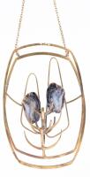 Maxwell Chayat Modernist Brass and Stone Breastplate Necklace, dated 1976