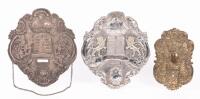 Group of Three Antique Silver Torah Breastplates, 19th-20th Century