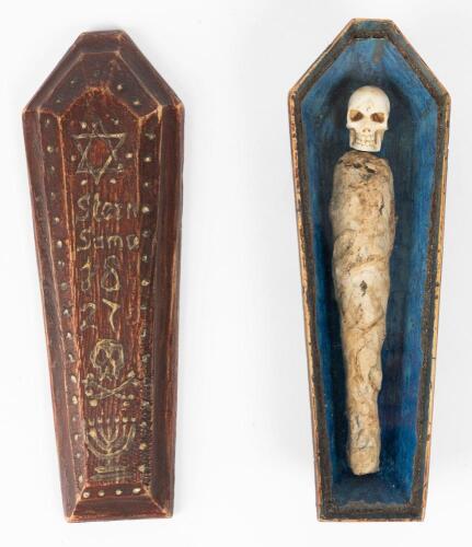 Jewish Memento Mori Coffin with Skeleton, Dated 1827 (Austria)