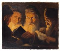 Study of Talmudic Scholars, Oil on Canvas