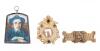 Three Judaica Objects: Miniature Portrait, Magen David Pin, and Shemira Amulet