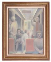 Metro Interior Scene, in the Style of George Tooker