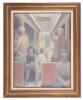 Metro Interior Scene, in the Style of George Tooker