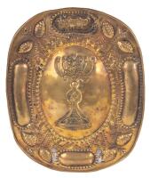 Brass Kadosh Plate, Early 20th Century