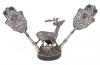 Yemenite Silver Deer Holder for Torah Finials