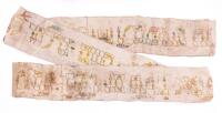 Rare German Jewish Wimpel (Torah Binder), Dated 1766.