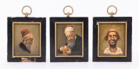 Three Miniature Oil Portraits of Jewish Figures, ca. 1920
