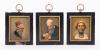 Three Miniature Oil Portraits of Jewish Figures, ca. 1920
