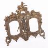 Rare Antique Cast Metal Double-Opening Frame with Allegorical Figure and Skull Motif