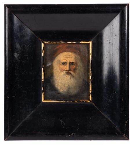 Miniature Oil Portrait of a Rabbi, Late 19th-Early 20th Century