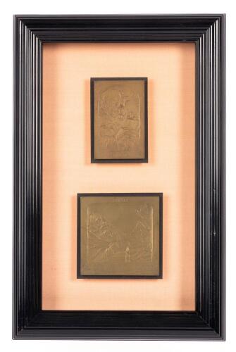Two Bezalel School Judaica Relief Plaques by Boris Schatz, ca. 1940s, Framed Together