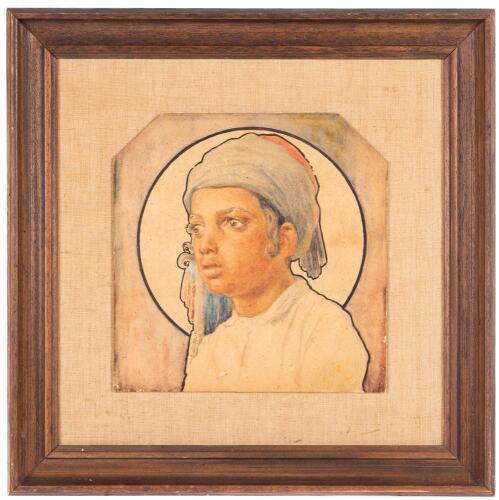 Eliezer Strich (1879-1941) - Portrait of a Yemenite Youth, Jerusalem, 1922
